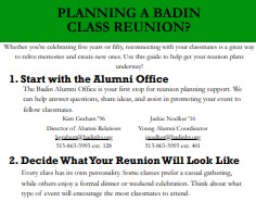 Planning a Badin class reunion