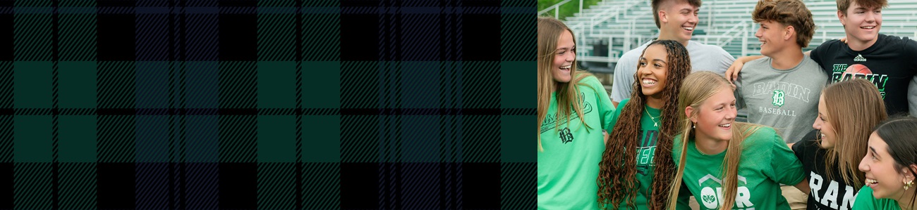 Admissions composite header image featuring the approved Admissions plaid and school imagery.