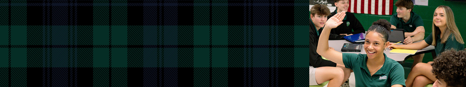 Student Life composite header image featuring the approved Student Life plaid and school imagery.